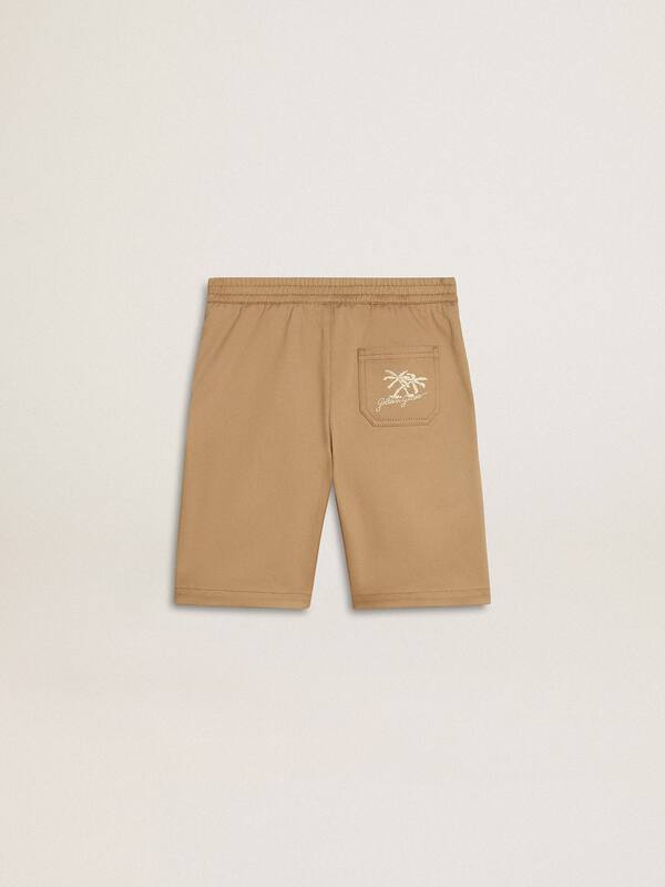 Golden Goose - Boys' shorts in beige cotton in 