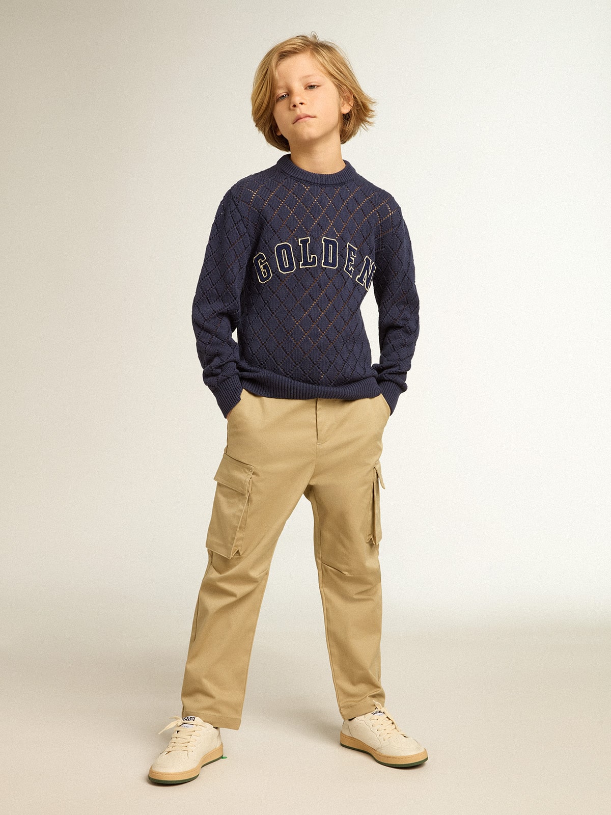 Golden Goose - Boys’ sand-colored cargo pants in 