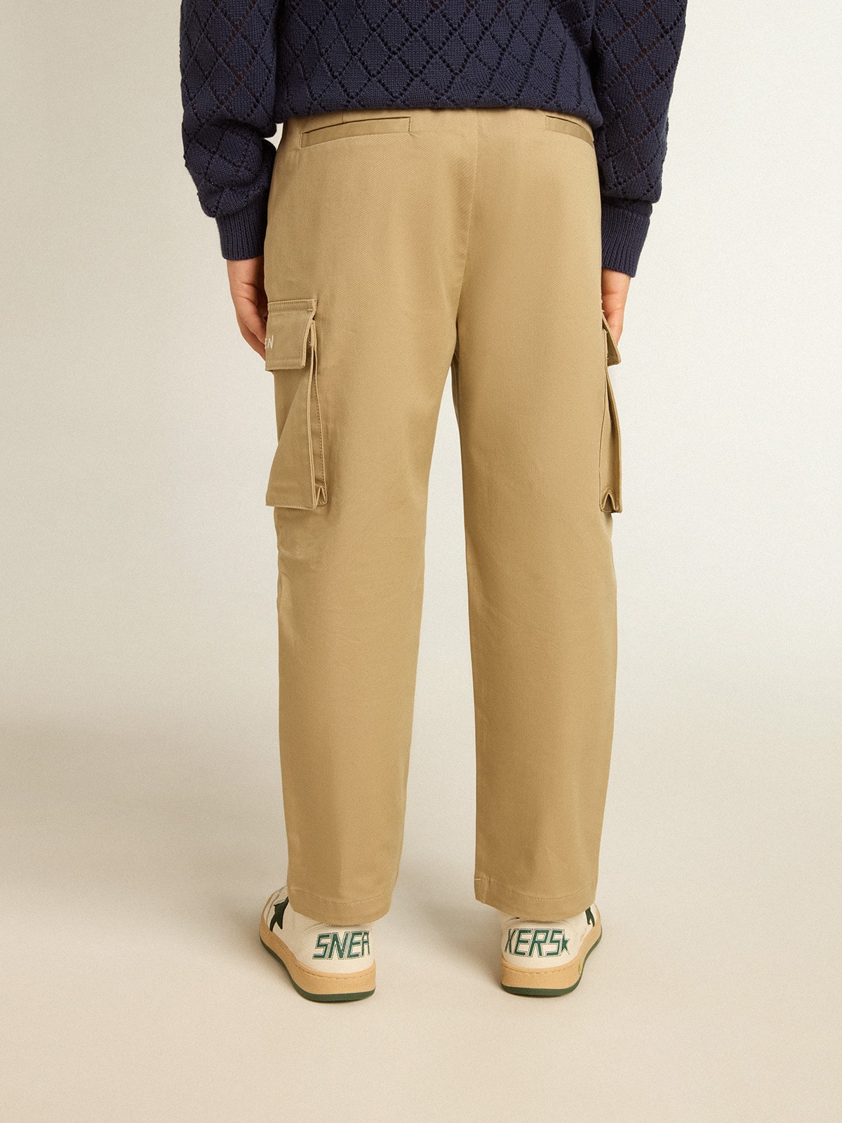 Golden Goose - Boys’ sand-colored cargo pants in 