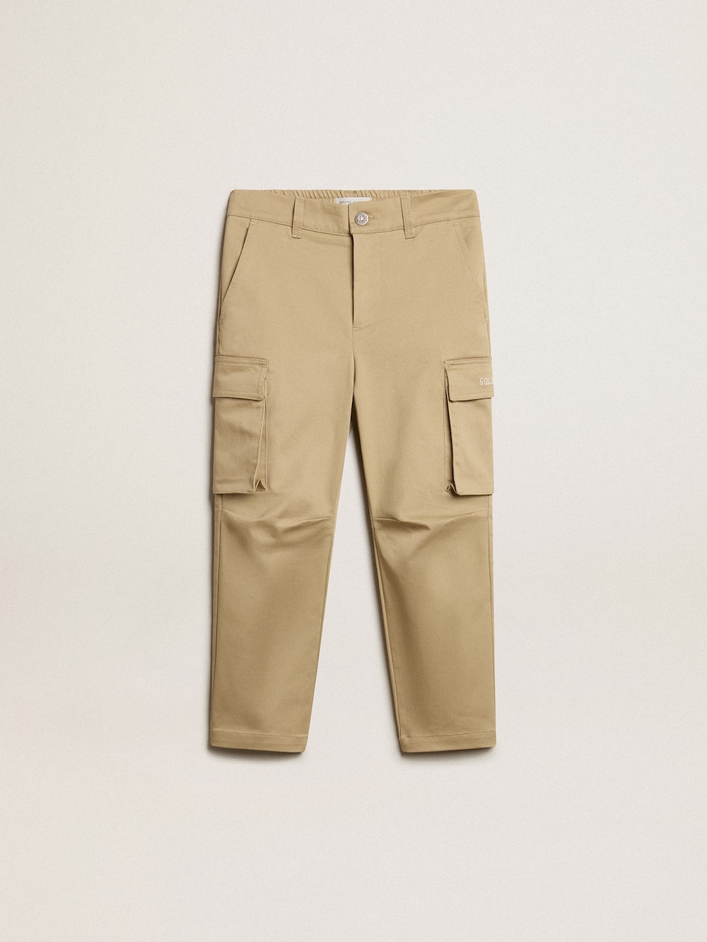 Golden Goose - Pantalone cargo color sabbia da bambino in 