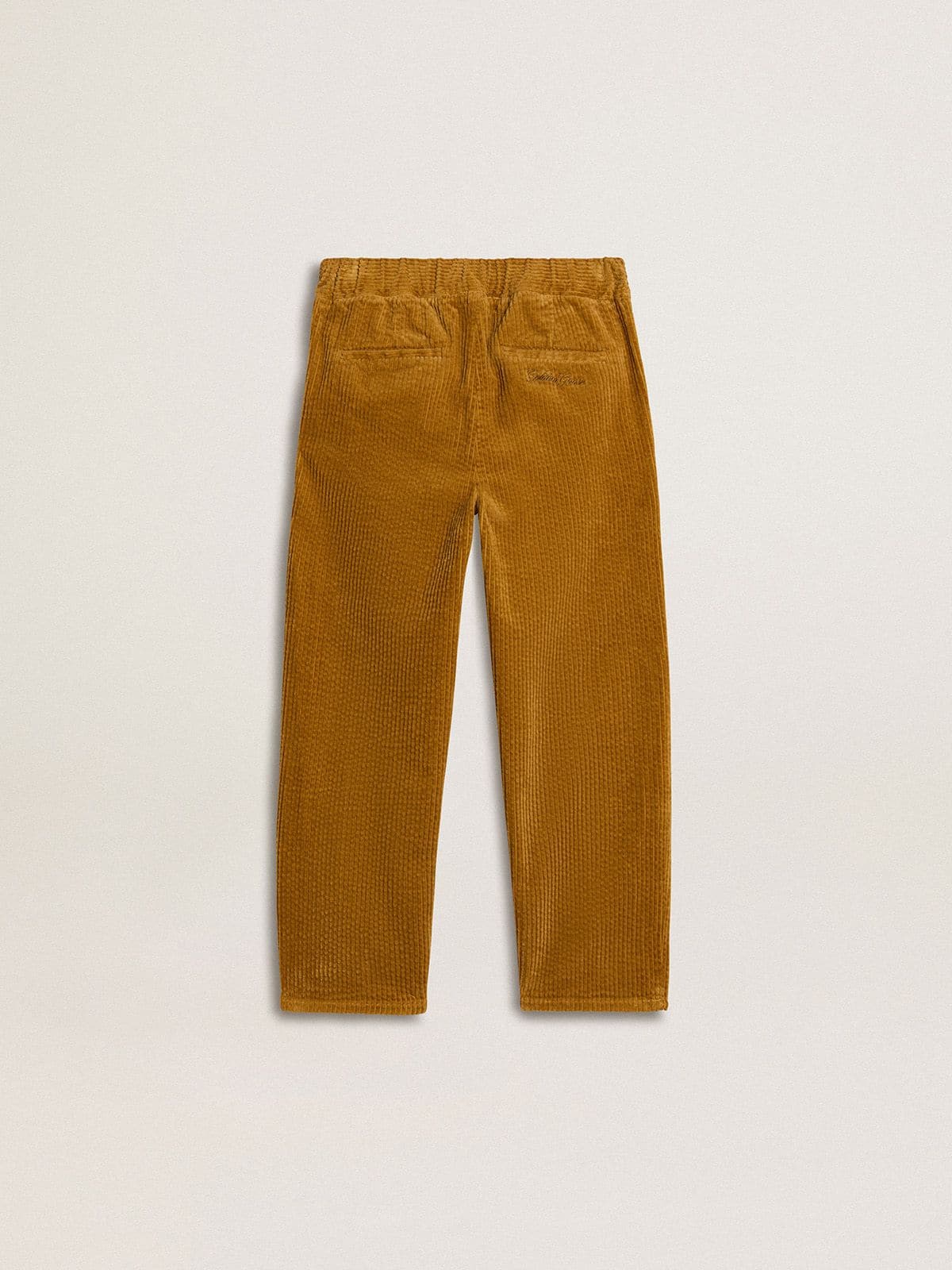 Golden Goose - Tabakbraune Kinder-Chinohose mit Stickerei in 