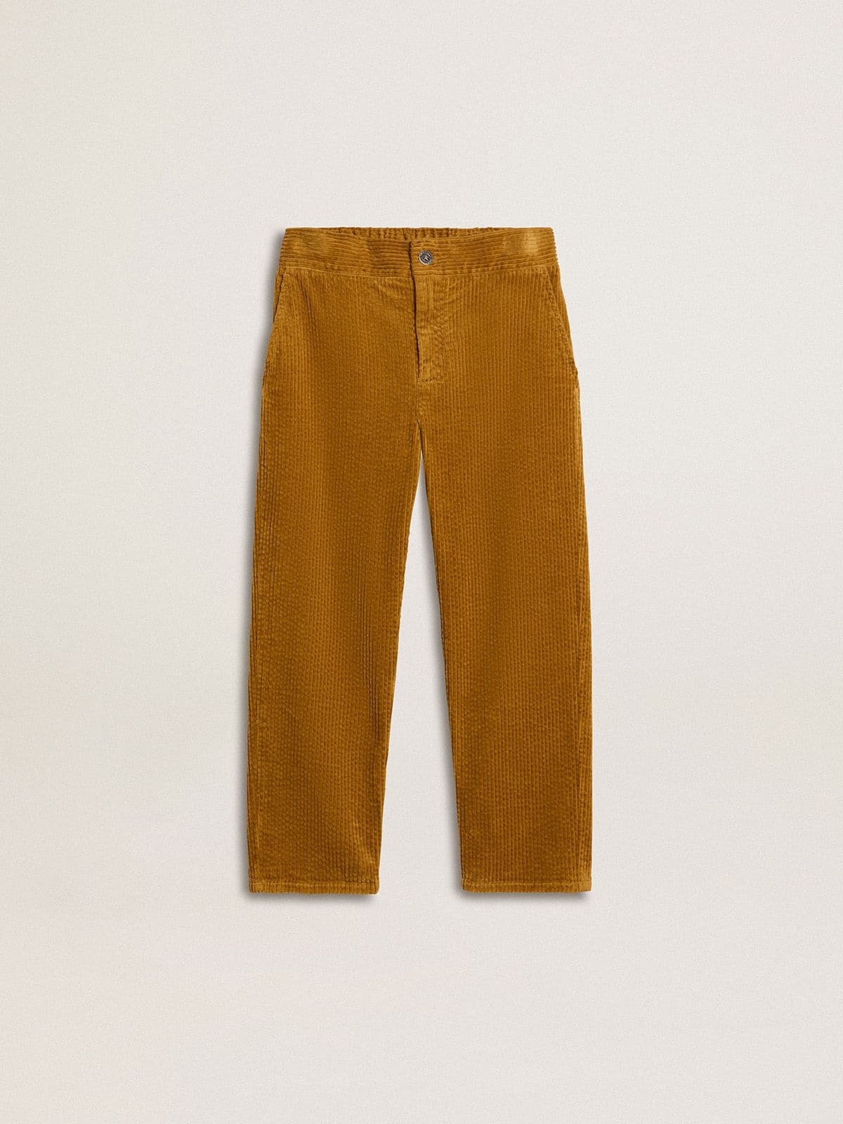 Golden Goose - Tabakbraune Kinder-Chinohose mit Stickerei in 