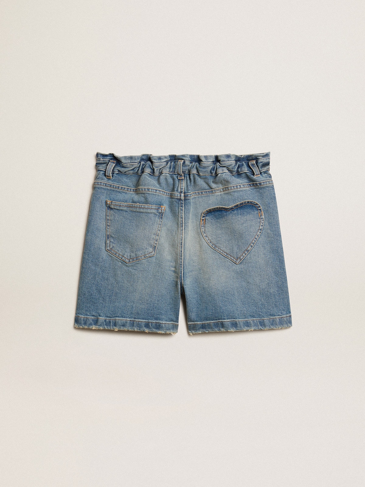 Golden Goose - Girls’ denim shorts with distressed finish in 