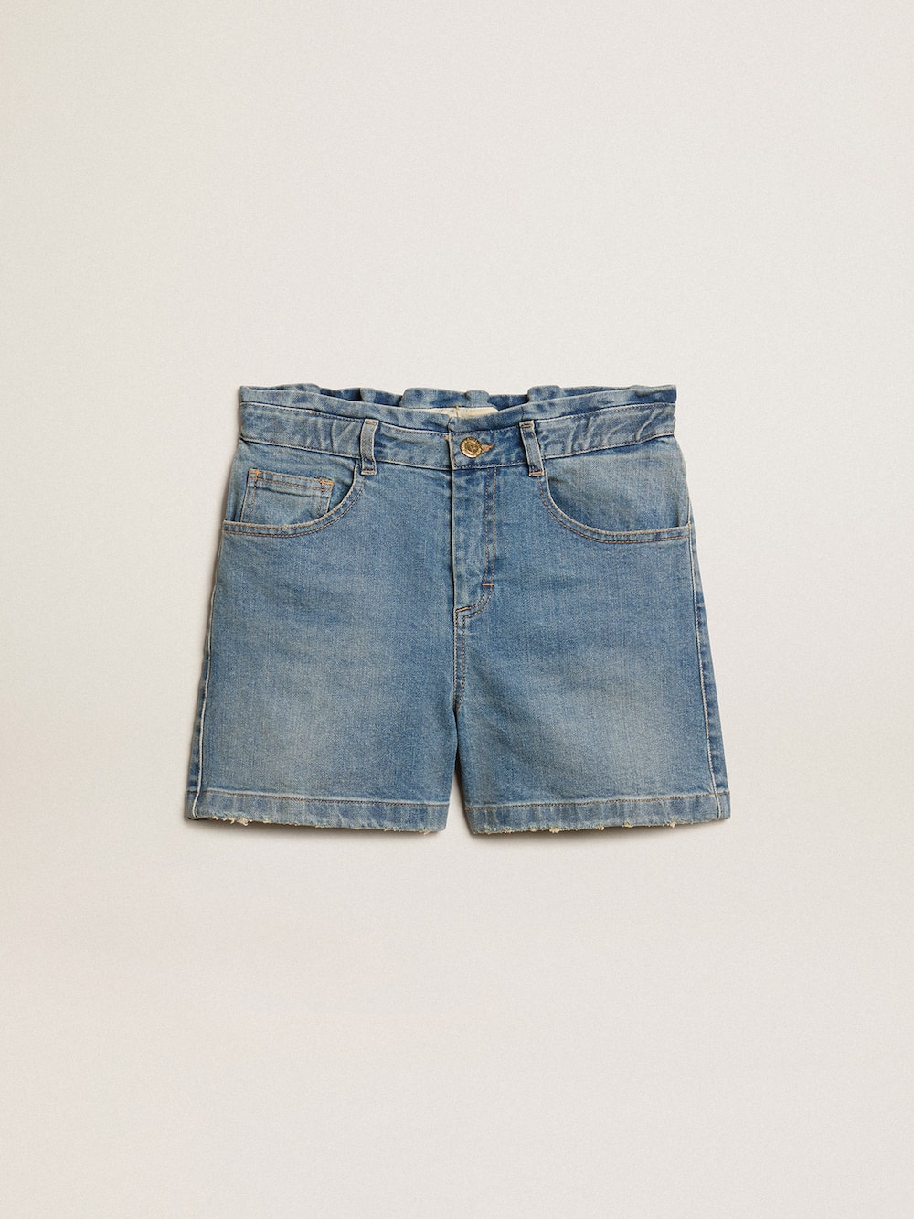 Golden Goose - Girls’ denim shorts with distressed finish in 
