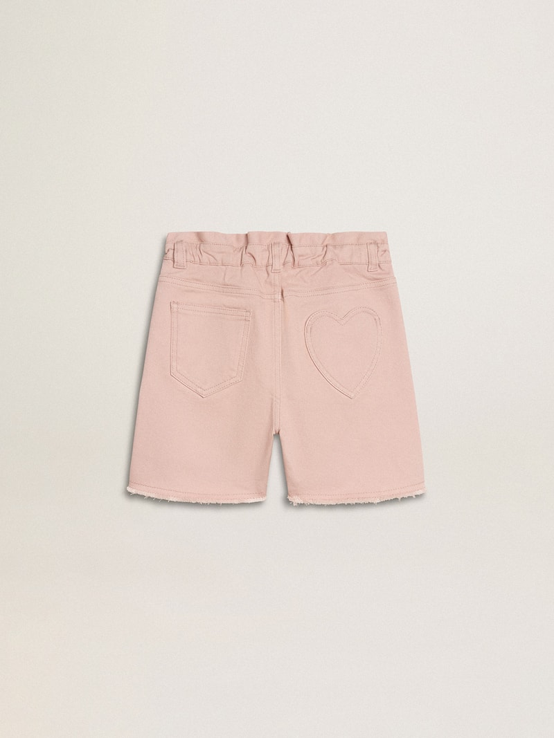 Golden Goose - Rosafarbene M&auml;dchenshorts aus Baumwolle mit Stickerei in 