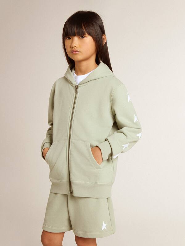Golden Goose - Light green sweatshirt with zip fastening in 