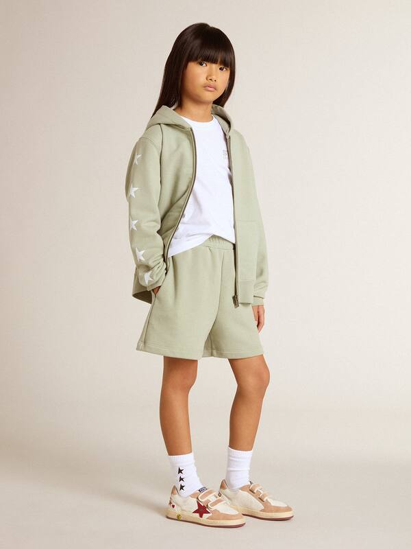 Golden Goose - Light green sweatshirt with zip fastening in 