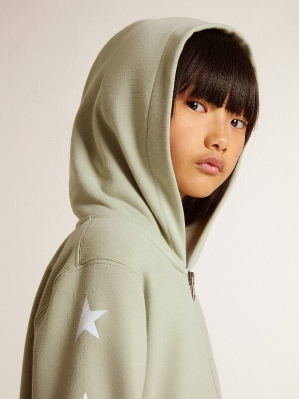 Golden Goose - Light green sweatshirt with zip fastening in 
