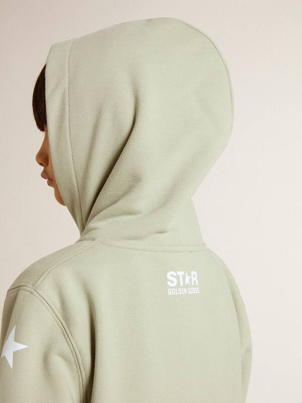 Golden Goose - Light green sweatshirt with zip fastening in 