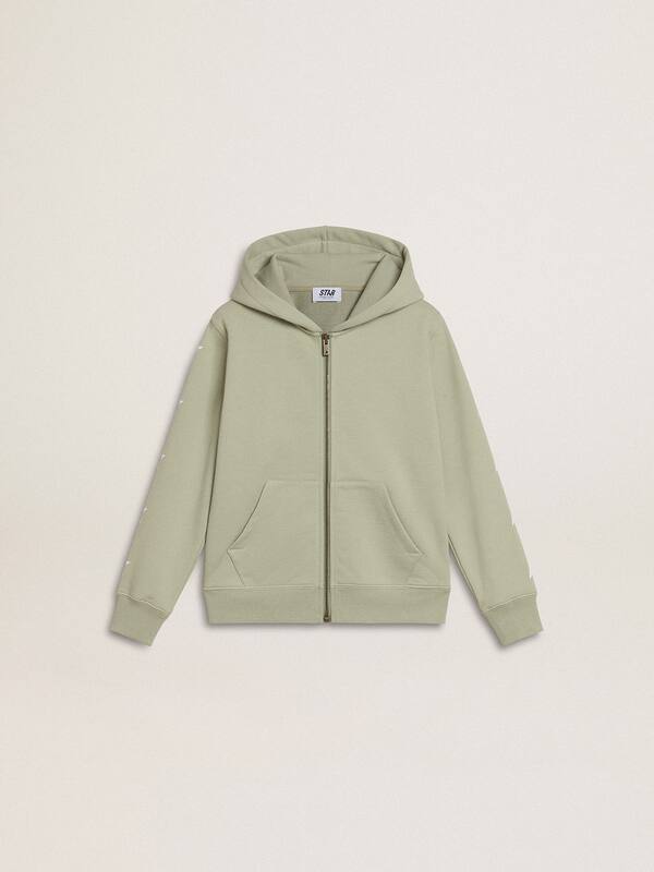 Golden Goose - Light green sweatshirt with zip fastening in 