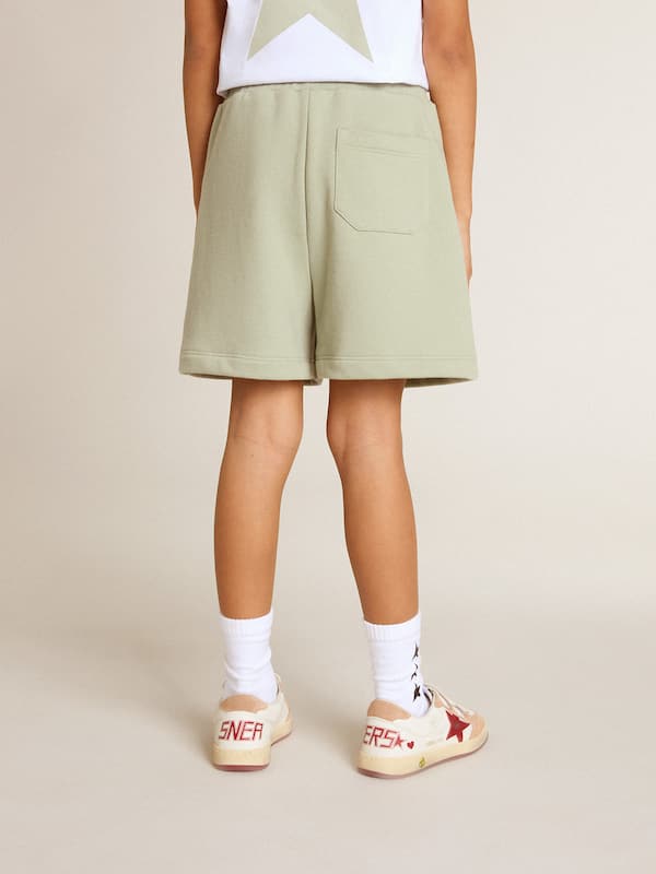 Golden Goose - Light green shorts with white star in 