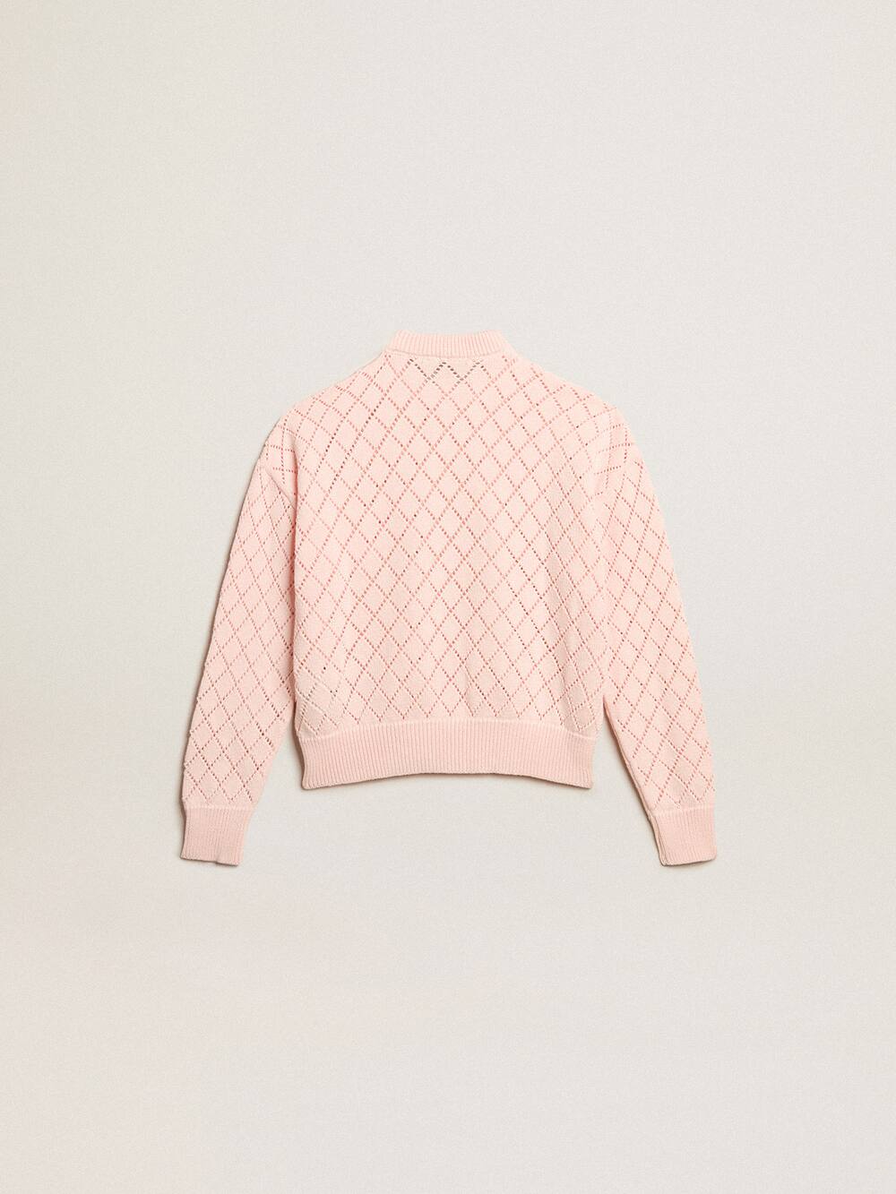 Golden Goose - Cropped round-neck pullover with diamond pattern in 