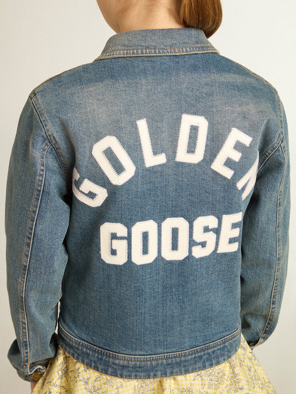 Golden Goose - Veste en jean garçon au délavage moyen in 
