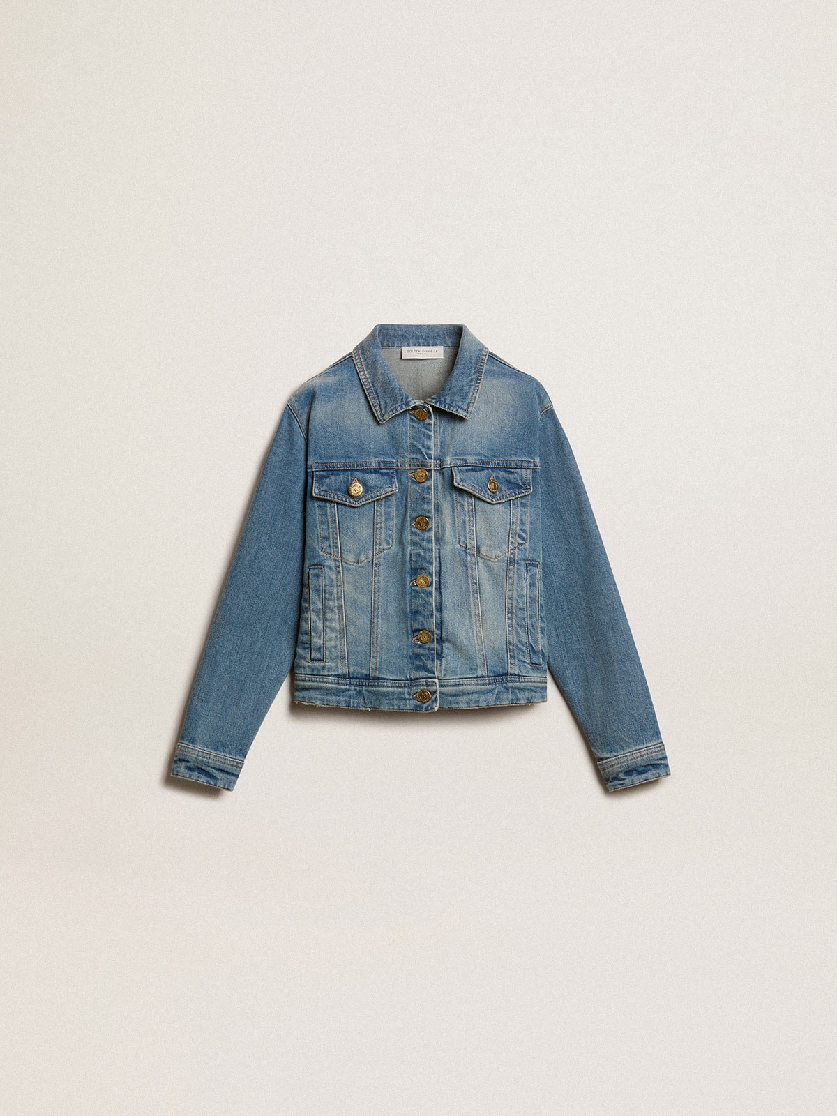 Boys mid wash denim jacket Golden Goose