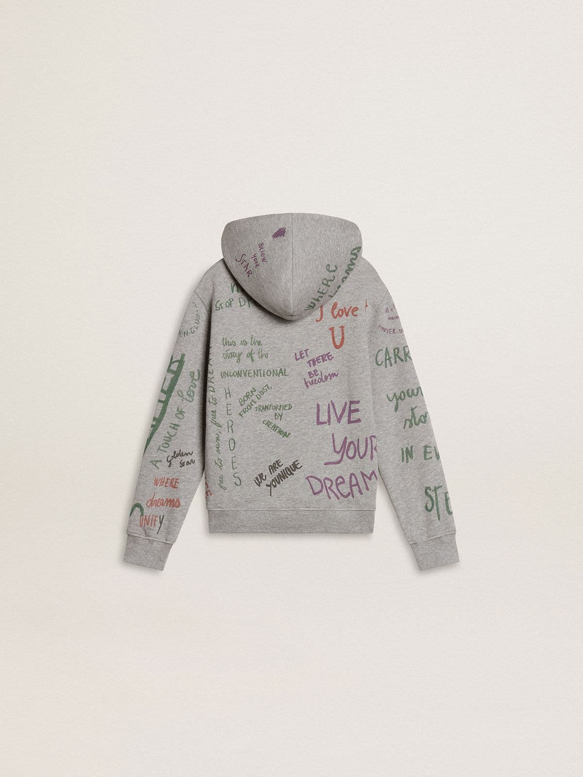 Golden Goose - Graues Kindersweatshirt mit mehrfarbigen Printschriftzügen in 
