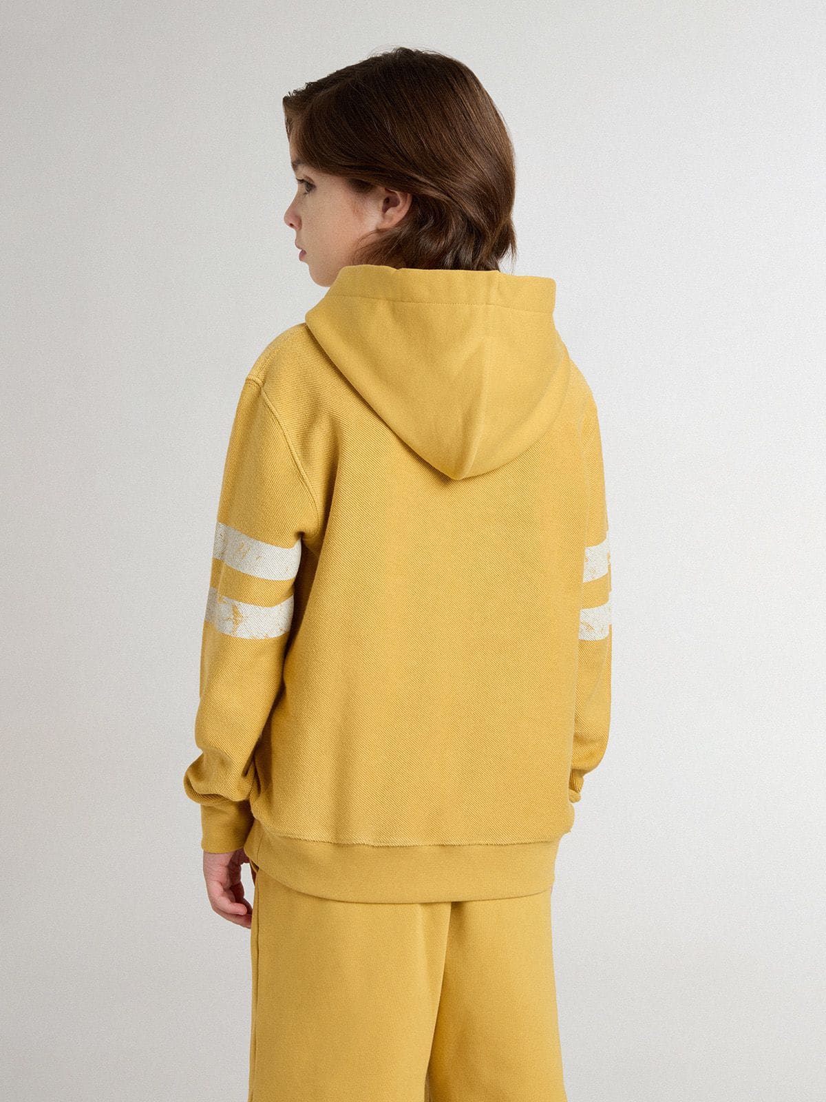 Golden Goose - Sweat-shirt jaune pour enfant avec imprimé vintage in 