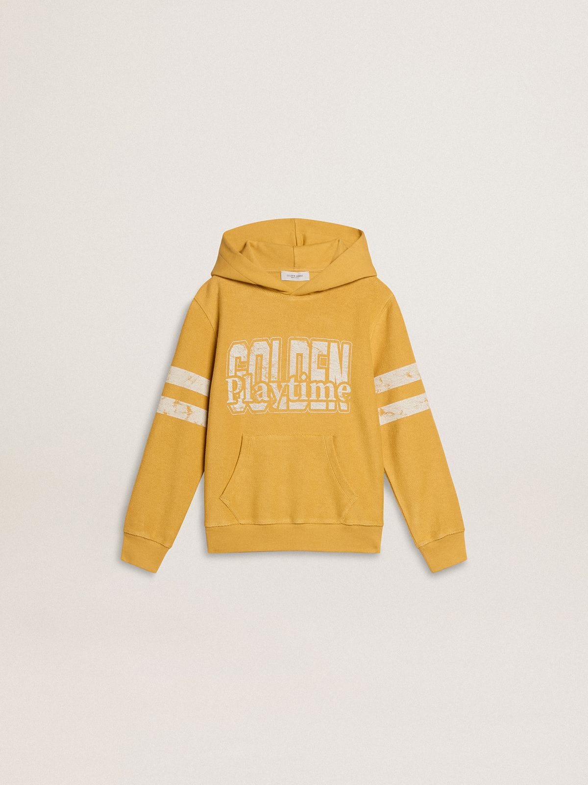 【GRAVER】22FW★ Yellow Boots Puppy Embroidery Sweatshirt Kids' yellow sweatshirt with vintage print