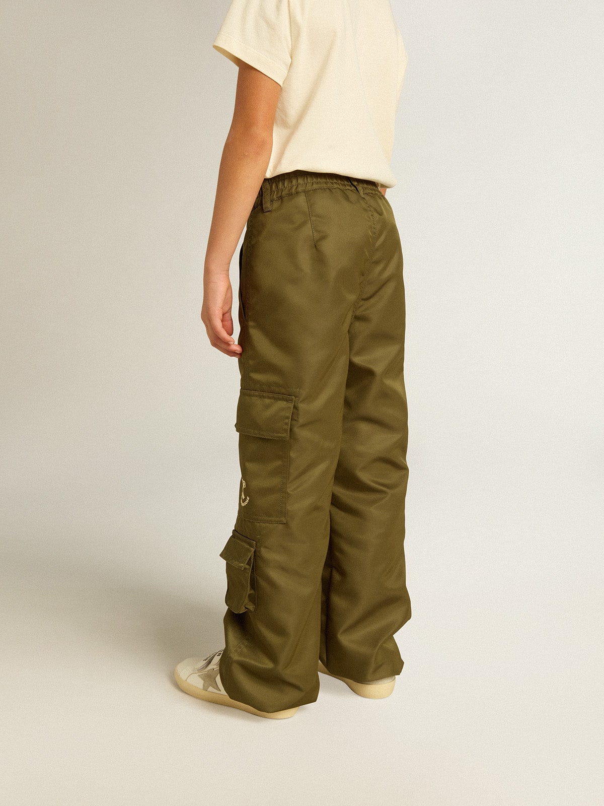 Golden Goose - Kids cargo pants in military green in 