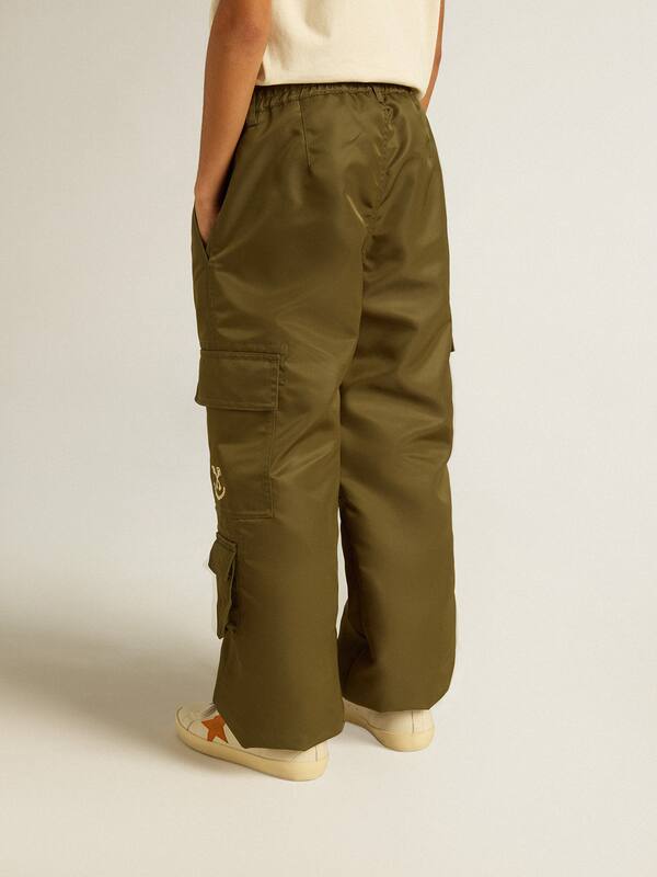 Golden Goose - Kids cargo pants in military green in 