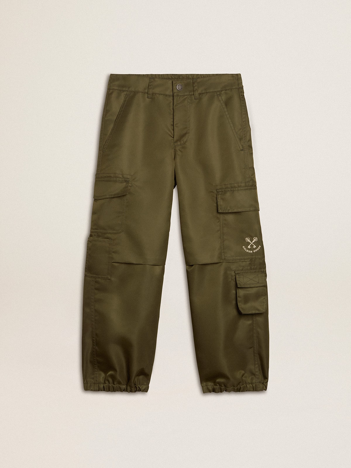 Golden Goose - Kids cargo pants in military green in 