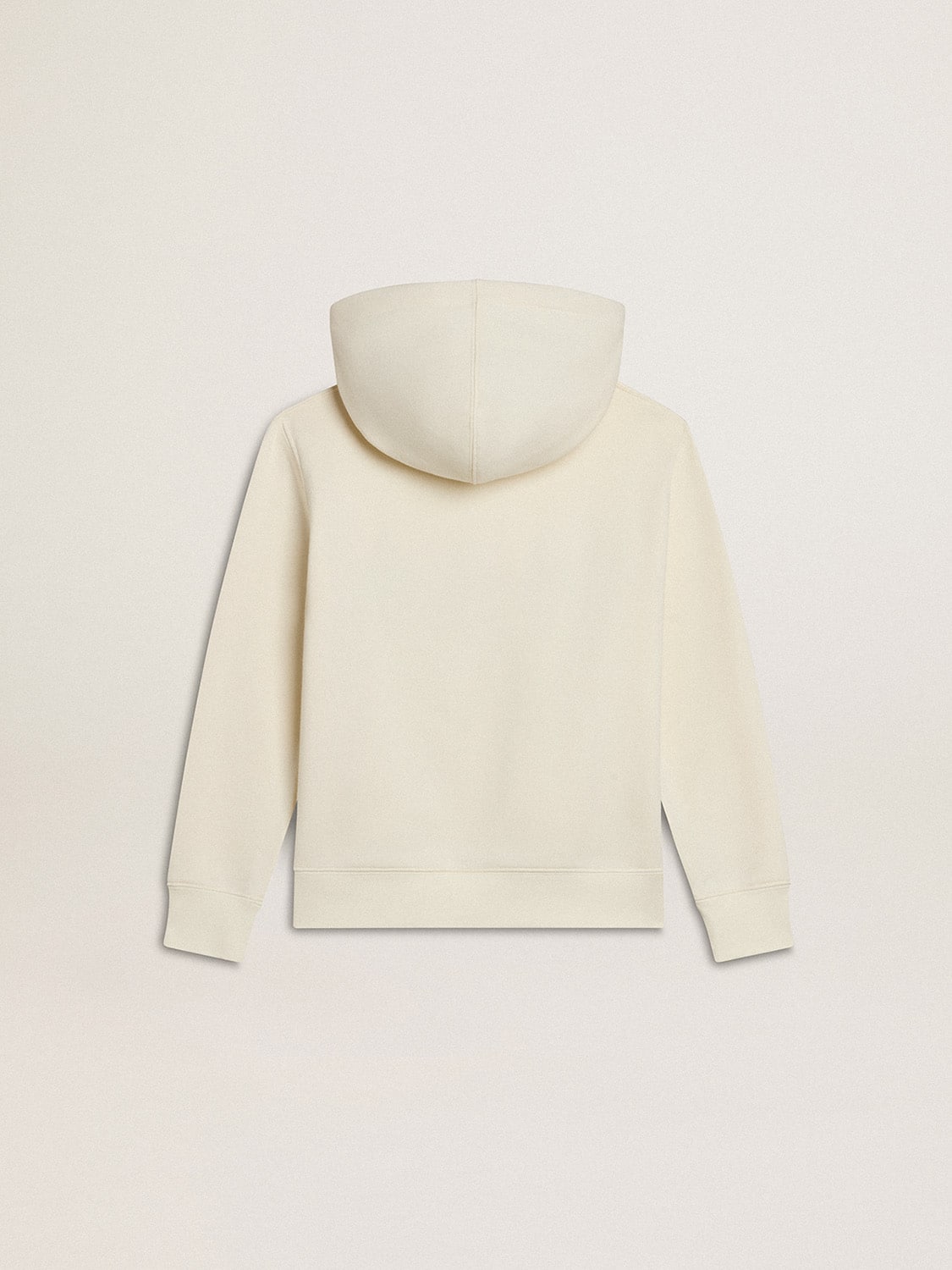 Golden Goose - Hooded sweatshirt in worn white with Golden embroidery on the front in 