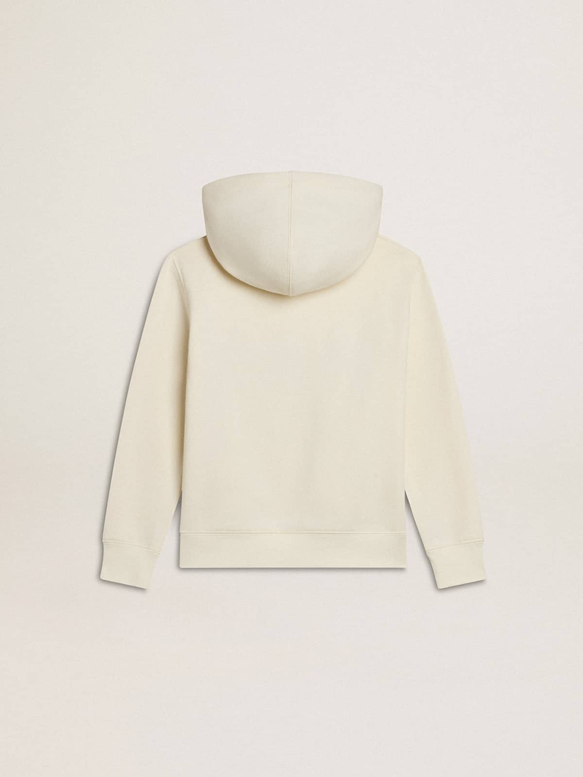 Golden Goose - Hooded sweatshirt in worn white with Golden embroidery on the front in 