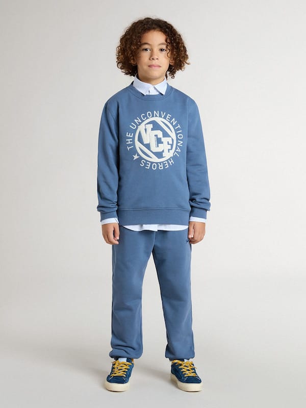 Golden Goose - Kids’ blue joggers with embroidery in 