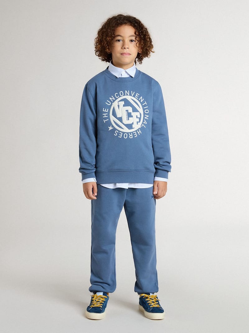 Golden Goose - Blaue Kinderjoggers mit Stickerei in 