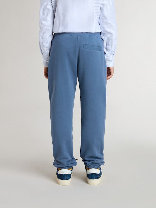 Golden Goose - Kids’ blue joggers with embroidery in 