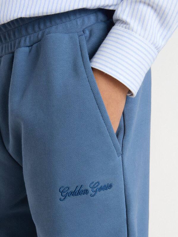 Golden Goose - Kids’ blue joggers with embroidery in 
