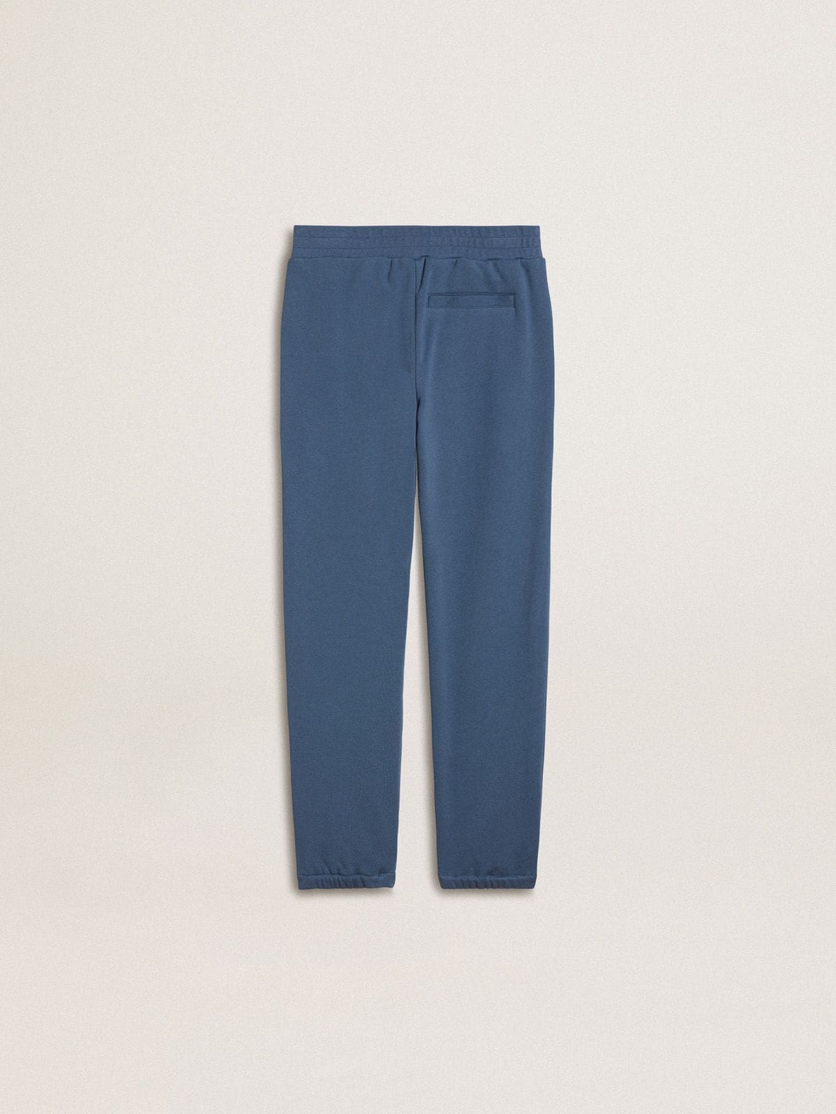 Golden Goose - Pantaloni Kids jogging blu con ricamo in 