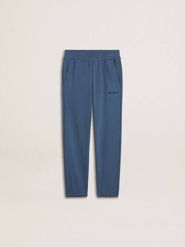 Golden Goose - Kids’ blue joggers with embroidery in 