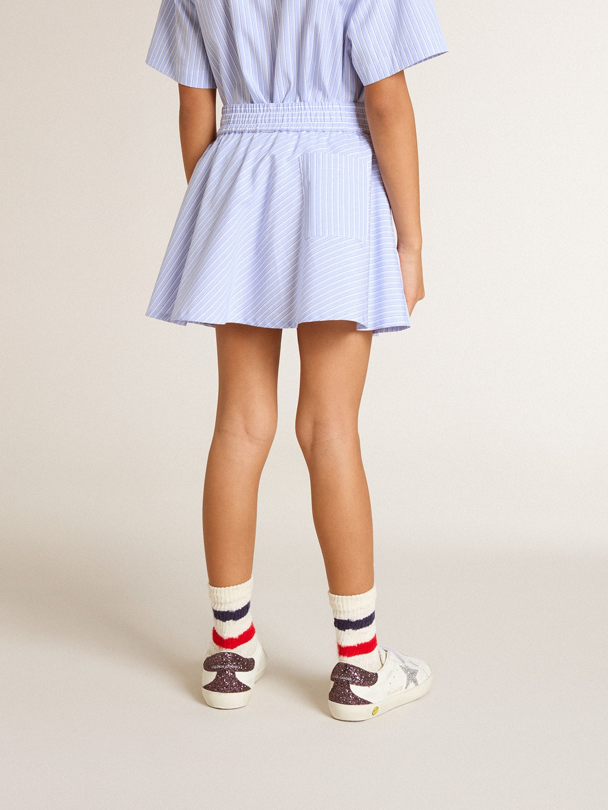 Golden Goose - Girls' skirt with light blue stripes in 
