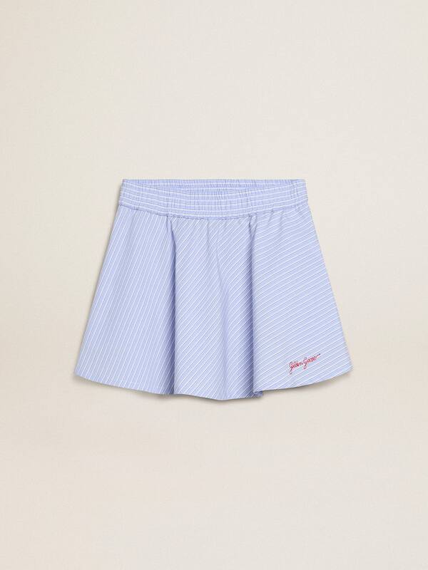 Golden Goose - Girls' skirt with light blue stripes in 