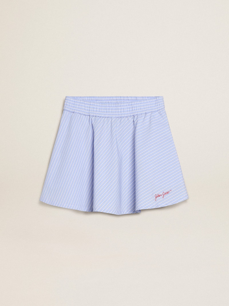 Girls' skirt with light blue stripes 