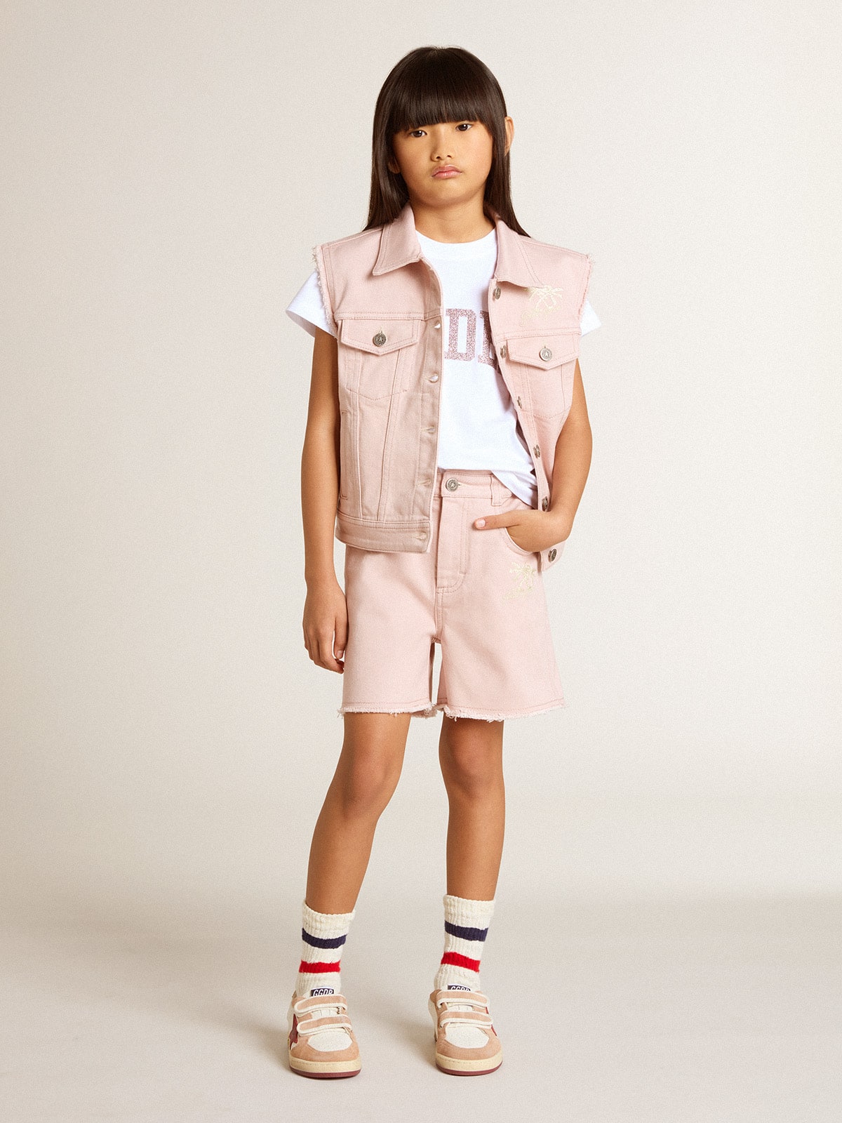 Golden Goose - 걸즈 핑크 데님 베스트 in 