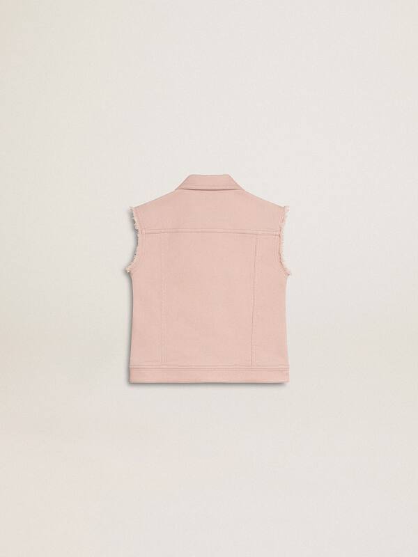Golden Goose - Girls' pink denim vest in 