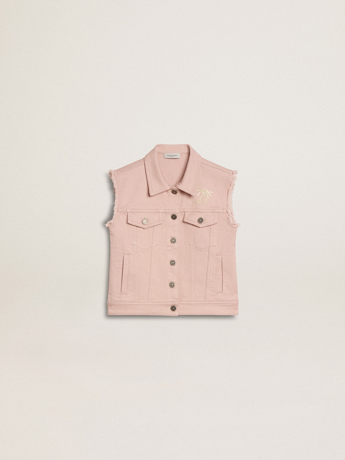 Pink jean vest hotsell