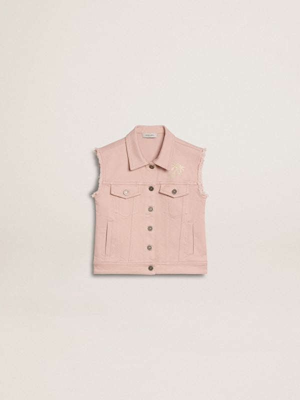 Golden Goose - Girls' pink denim vest in 