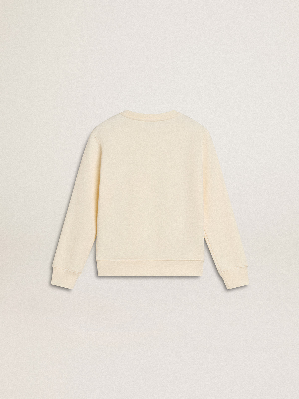 Golden Goose - Sudadera de color blanco envejecido con mensaje Golden multicolor en el delantero in