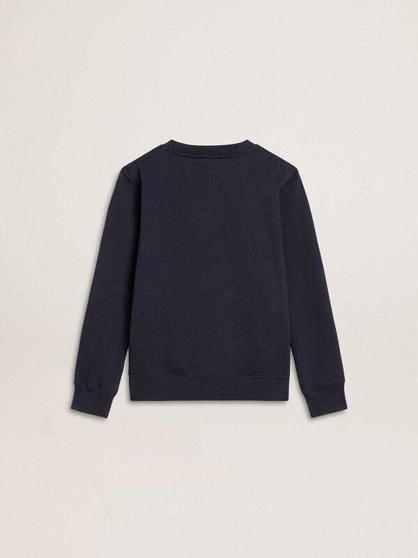 Golden Goose - Boys' dark blue sweatshirt with white print in 