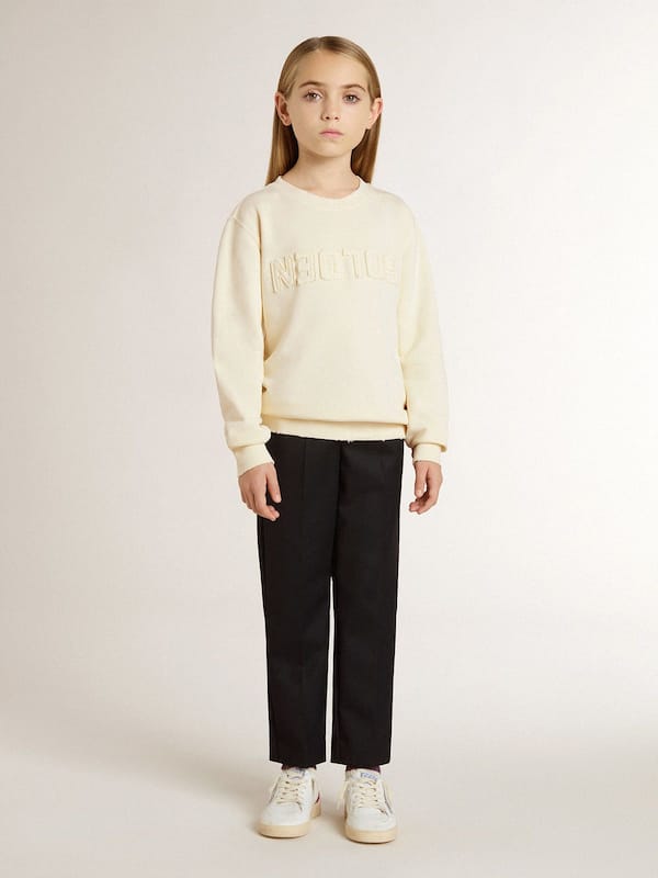 Golden Goose - Girls’ cream-colored sweatshirt with patch writing in 