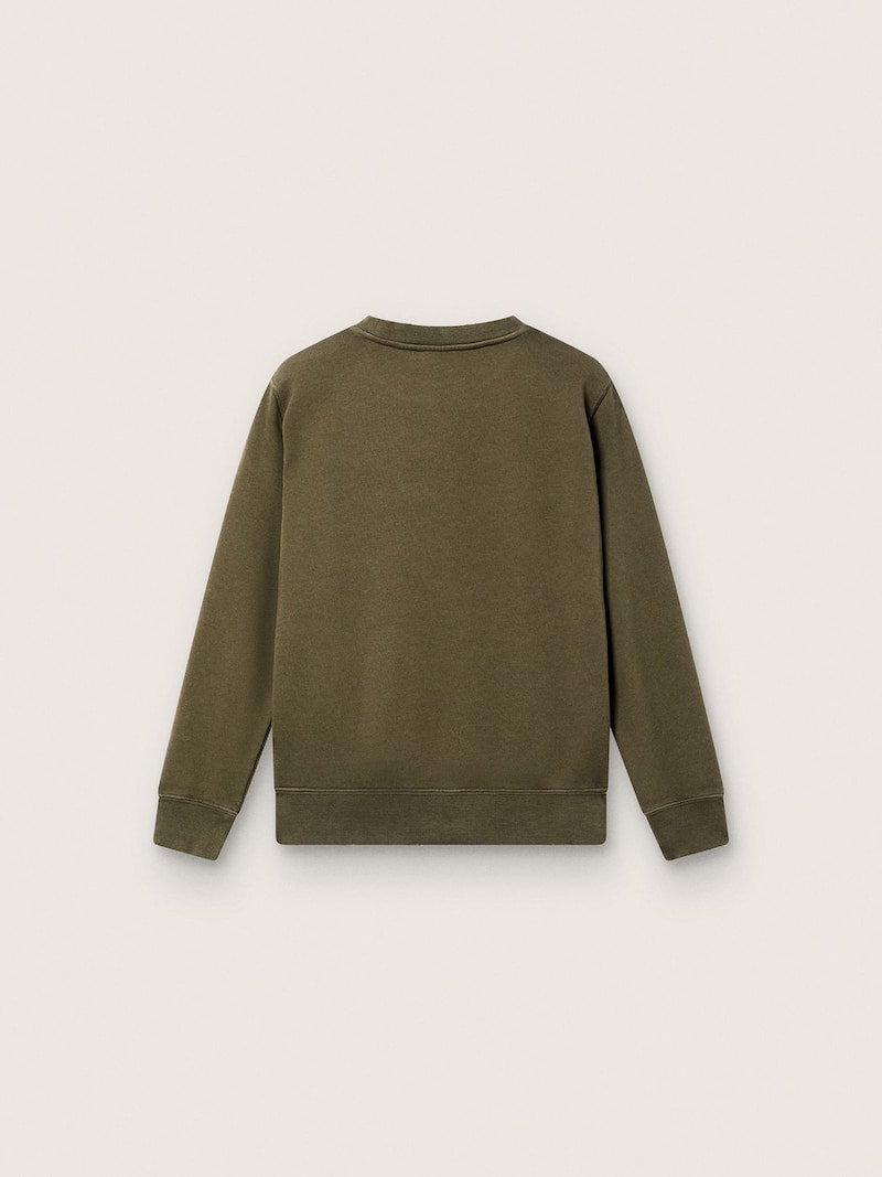 Golden Goose - Golden unisex sweatshirt in military-green cotton with reversed logo in 