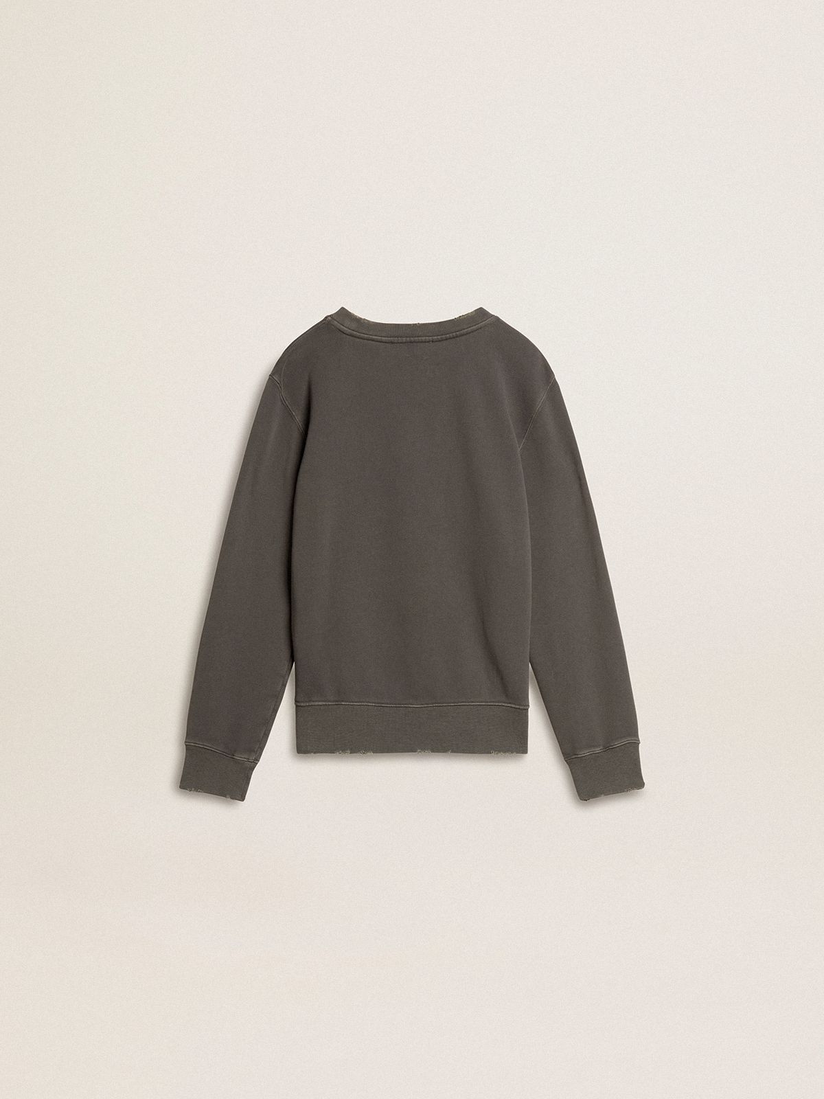 Golden Goose - Kids’ gray sweatshirt with raised logo in