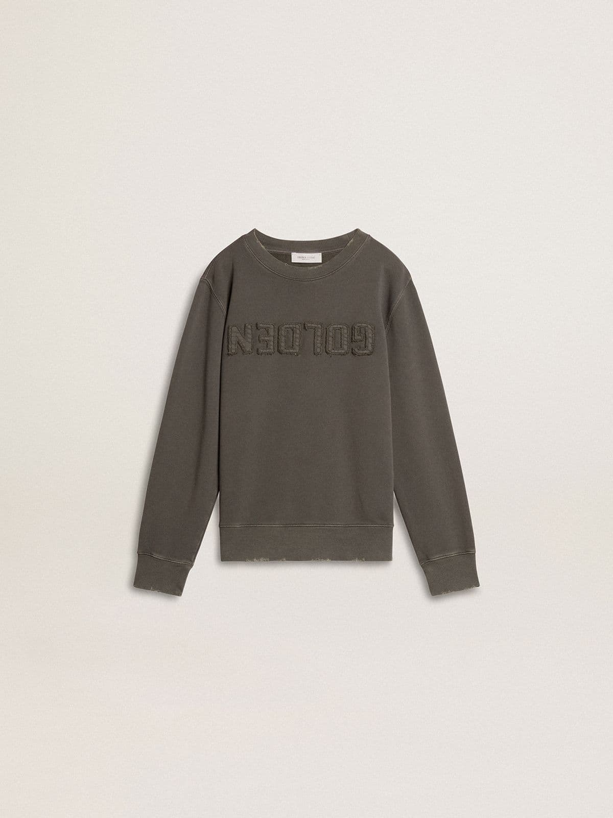 Golden Goose - Sudadera infantil gris con logotipo en relieve in 