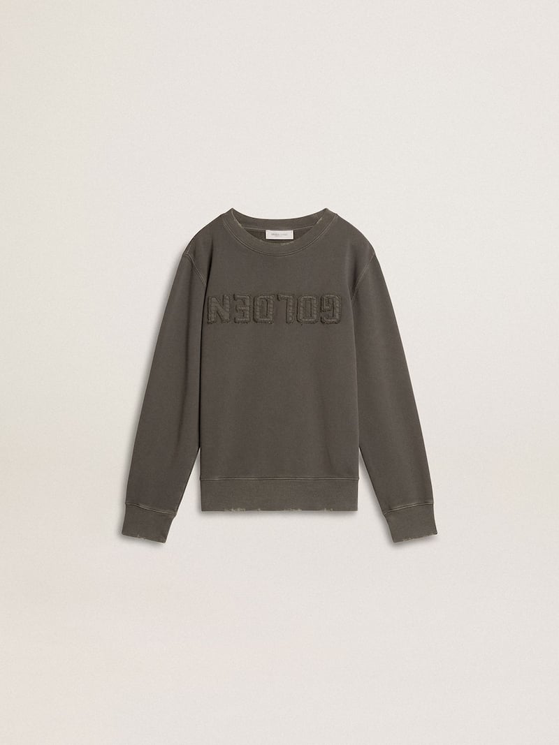 Sudadera infantil gris con logotipo en relieve