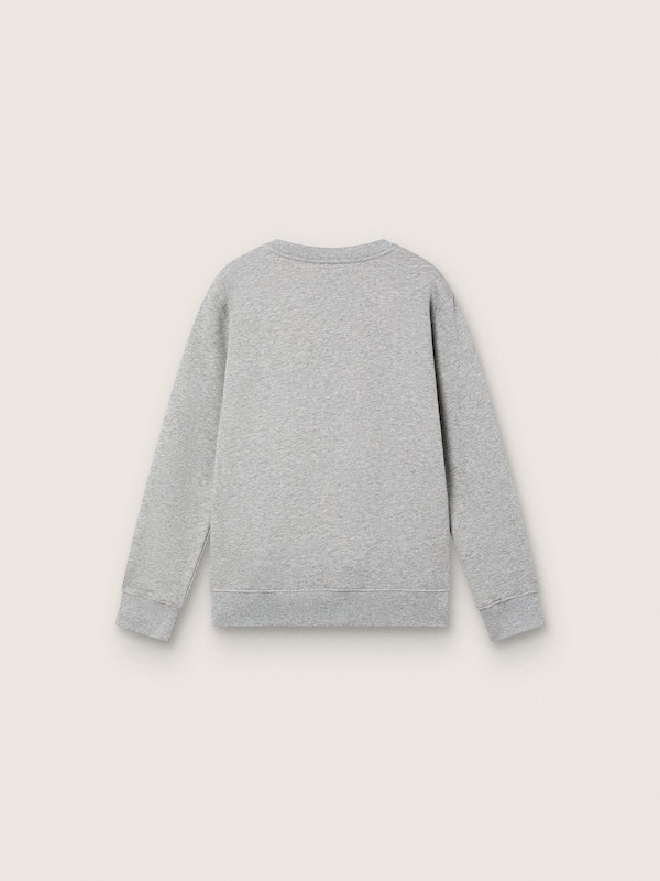 Golden Goose - Journey crew neck sweatshirt for boys in gray melange cotton with mascot print in 