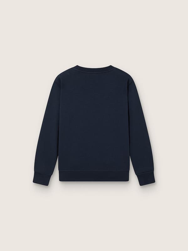 Golden Goose - Journey crew neck sweatshirt for boys in navy blue cotton with mascot print in 