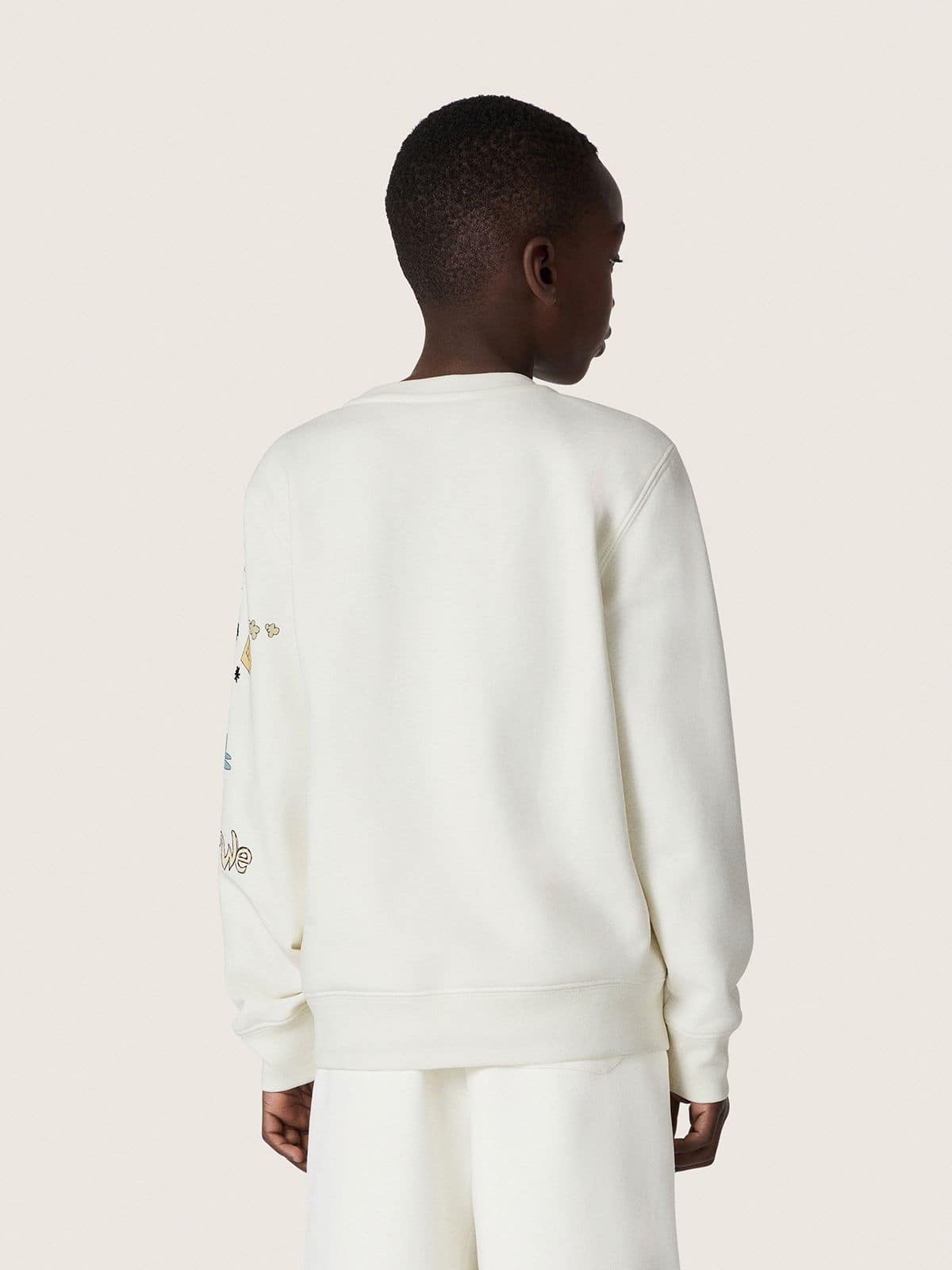 Golden Goose - Felpa Unisex Journey in misto cotone bianco con stampa doodle in 