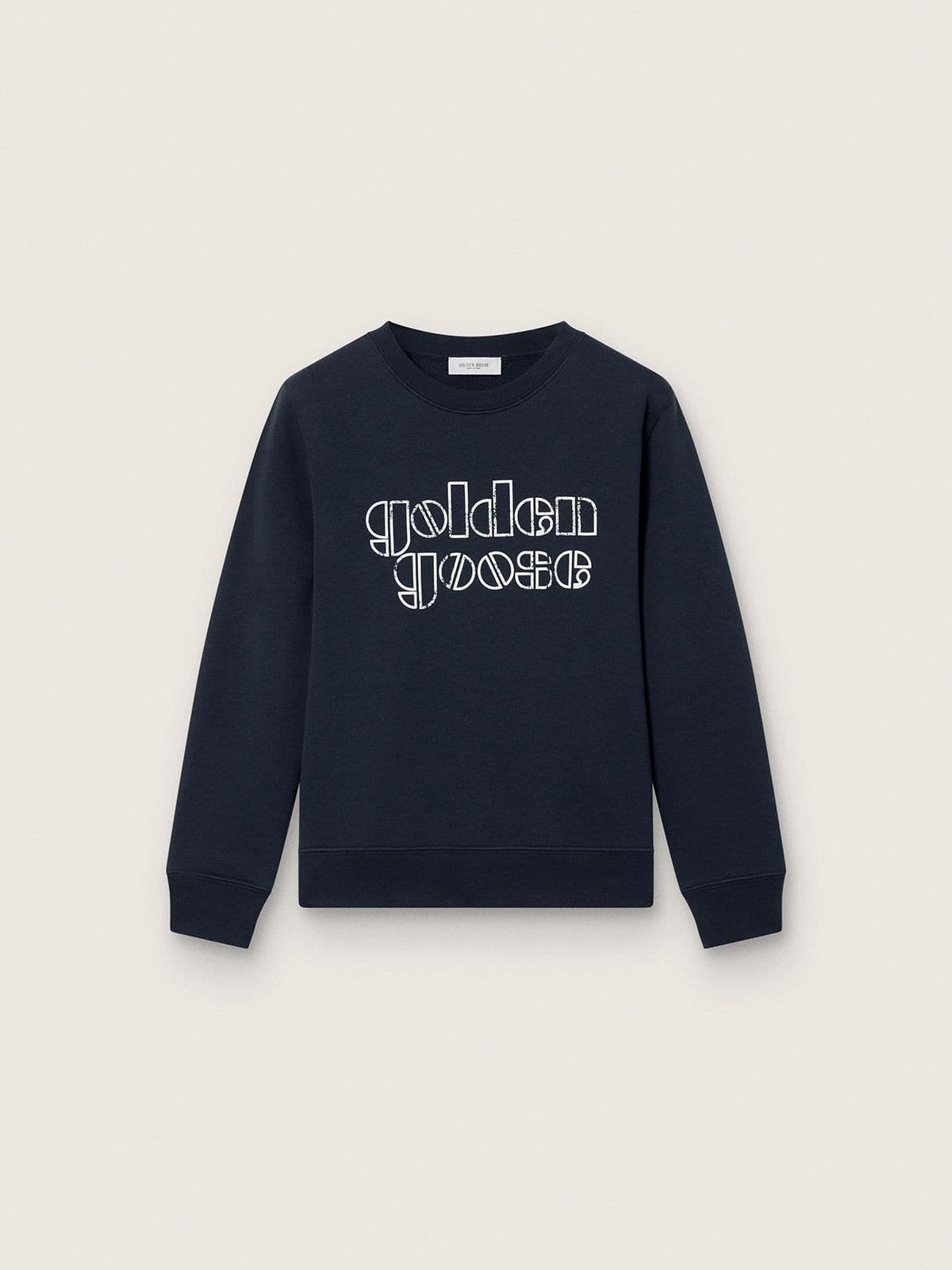 Golden Goose - Journey boys’ sweatshirt in blue cotton blend with a contrasting logo in 